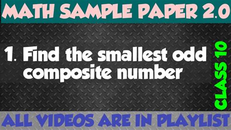 smallest odd number|smallest odd composite number.